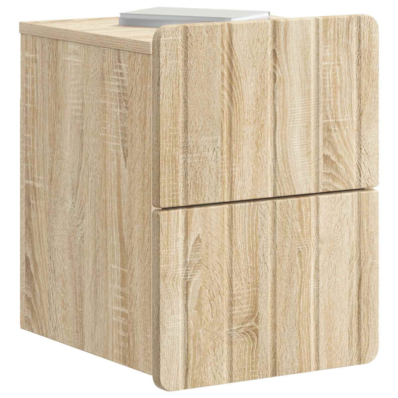 33cm W Manufactured Wood Bedside Table, Sonoma Oak
