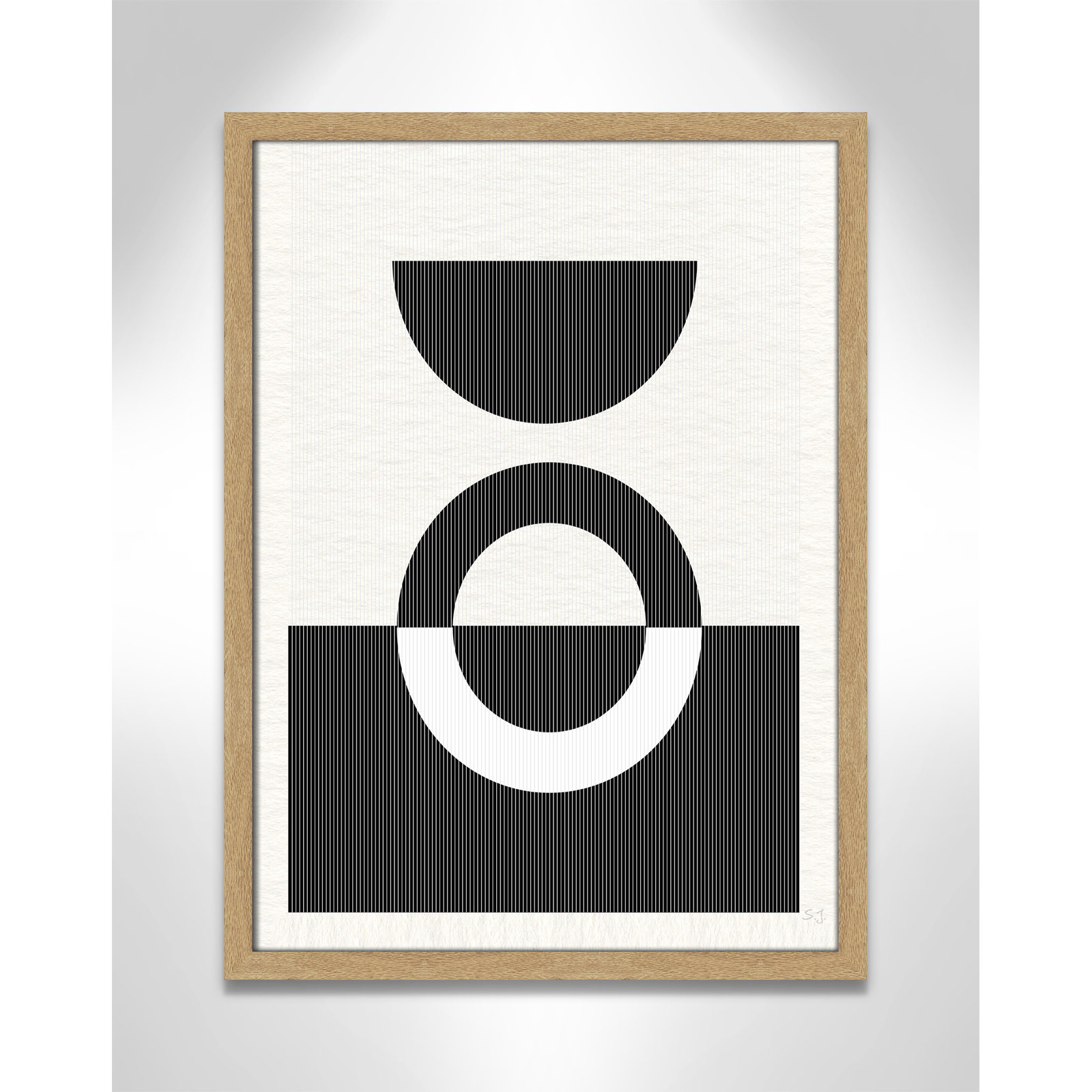 Eclipse III, 23" H x 17" W x 0.75" D, Natural Framed