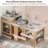 59.5"Kitchen Island With Extendable Dining Table, Kitchen Storage Table With Double-Sided Storage, Kitchen Island With 2 Drawers, Power Outlet, Side Open Shelves, For Kitchen, Dining Room, Natural-737488317