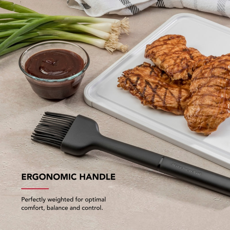 Brosse à rôtir en silicone KitchenAid®, Noir