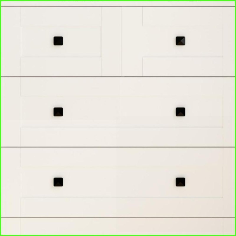 Commodes et amp; Armoires-penderie: Commode blanche à 5 tiroirs Farmhouse | Blanc antique | Mélamine