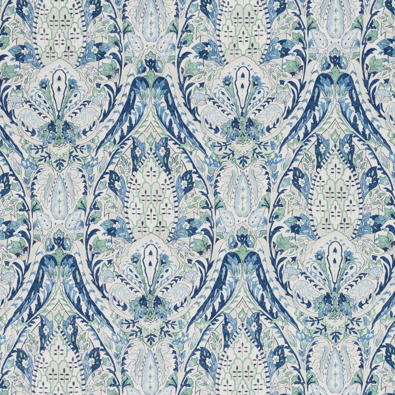 Layla Paisley Fabric, Blue/Green