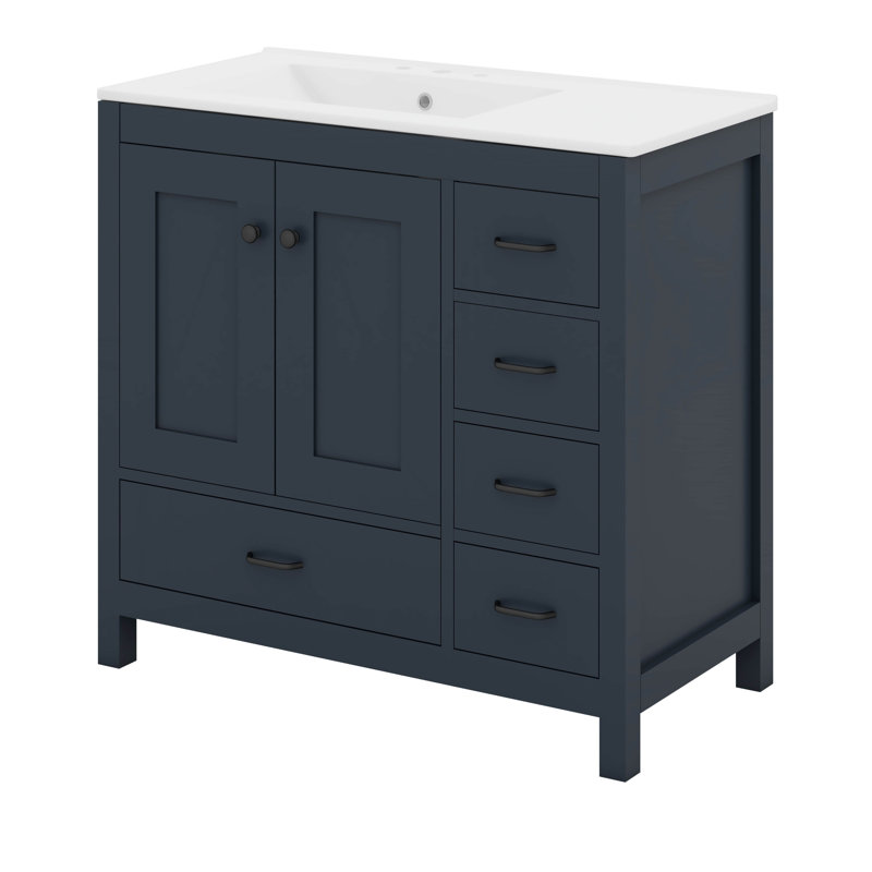 Meuble-lavabo 36 po avec lavabo 36 po, Bleu