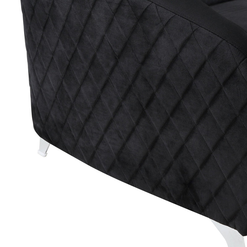 Causeuse en velours chic et moderne, Noir