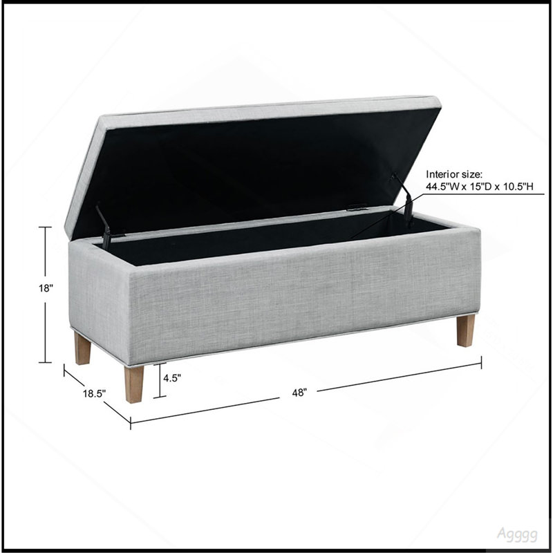Banc de rangement rectangulaire à fermeture douce