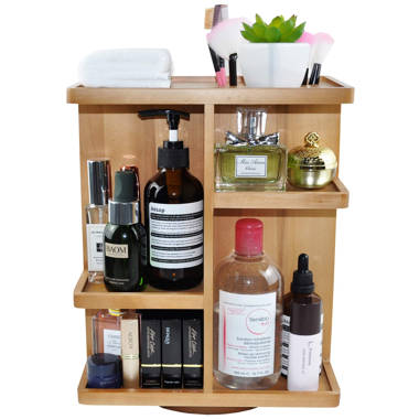 Umber Rea Wood 4 Compartment Makeup Organizer