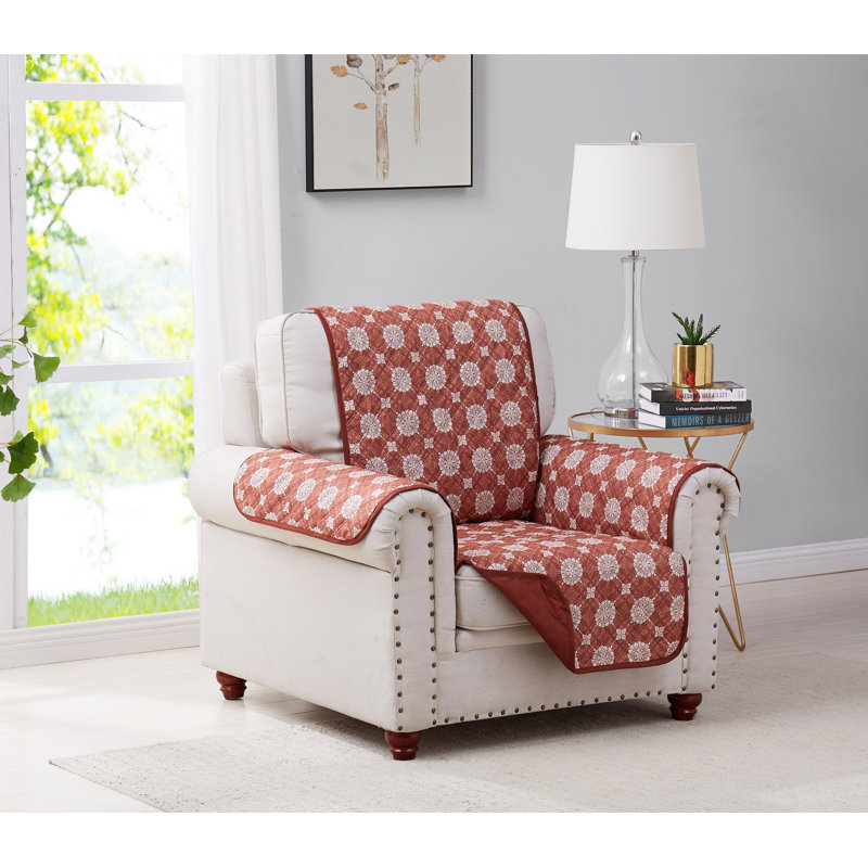 Housse pour fauteuil à coussins carrés/rectangulaires, Mandala rouge