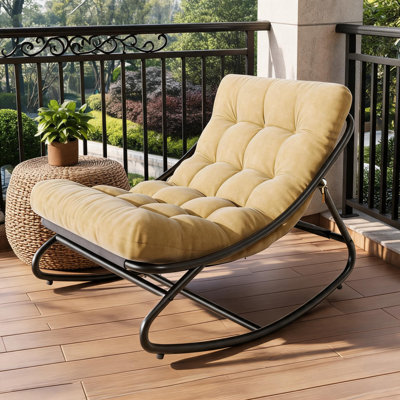 Rocking Chair Cushion with Secure Fasteners, Thick Comfortable Seat Pad with Breathable Fabric for Indoor Rocker Chair Home Office Use