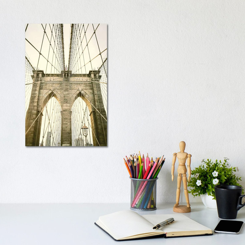 Brooklyn Bridge I by Ann Hudec - Wrapped Canvas Print, 20.32 cm H x 30.48 cm W