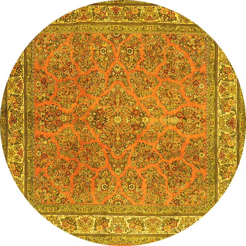 Washable Oriental Indoor Rug, Round 4'