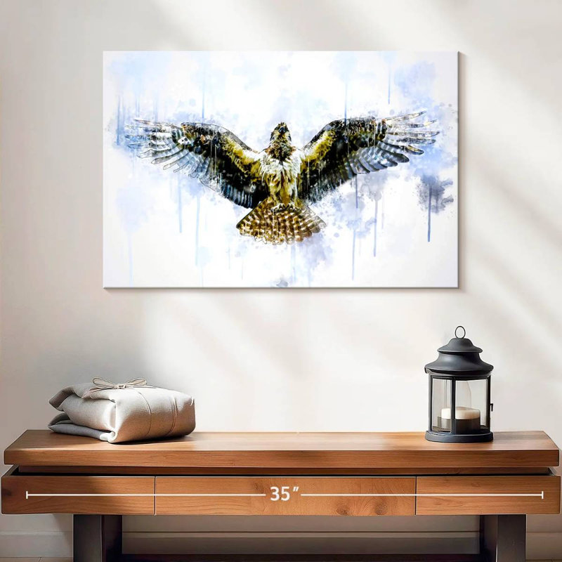 Brampt Hawk Flying, 16" H x 24" W