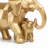 Gold Elephant Figurine with Calf, Geometric Faceted Resin Elephant Statue