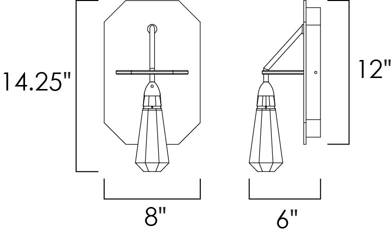 1 - Light LED Armed Sconce