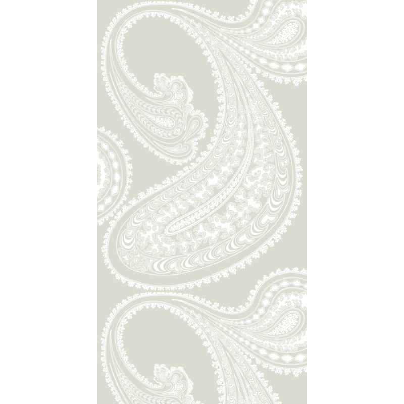 Rajapur Paisley Wallpaper Roll, White/Olive