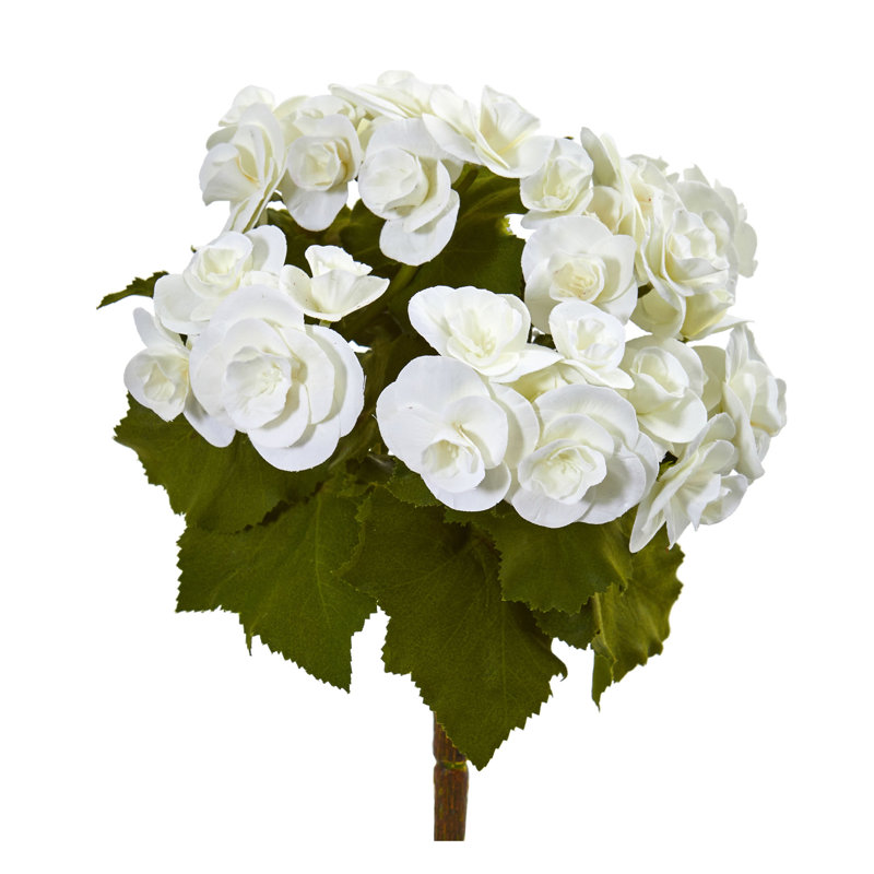 Arrangements floral artificiel begonia, Blanc
