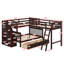 Lit superposé compact en forme de L avec lit supérieur simple et inférieur double et 3 tiroirs-1183034648