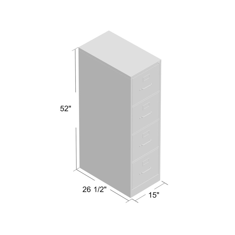 310 Series 4-Drawer Vertical Filing Cabinet, Light Gray