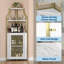 Armoire de bar d'angle avec support amovible, porte de grange et grillagée, tablette réglable, armoire pour bar à domicile, tableau blanc en marbre-823757187