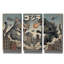 « Catzilla à Tokyo » de Rich Monet, triptyque mural, 152 x 102 cm-1212874459
