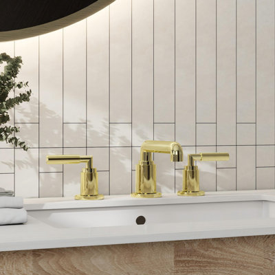 Luxury Textured Surface Widespread Bathroom Faucet - 2-Handle 3-Hole Design, Silicone Brass Construction, PVD