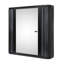 Armoire de salle de bain murale avec miroir, 2 tablettes intérieures, décor américain, au-dessus de la toilette, fermeture magnétique, cadre en acier, miroir à une porte à assemblage rapide pour rangement, conception rustique, meuble-lavabo, eau