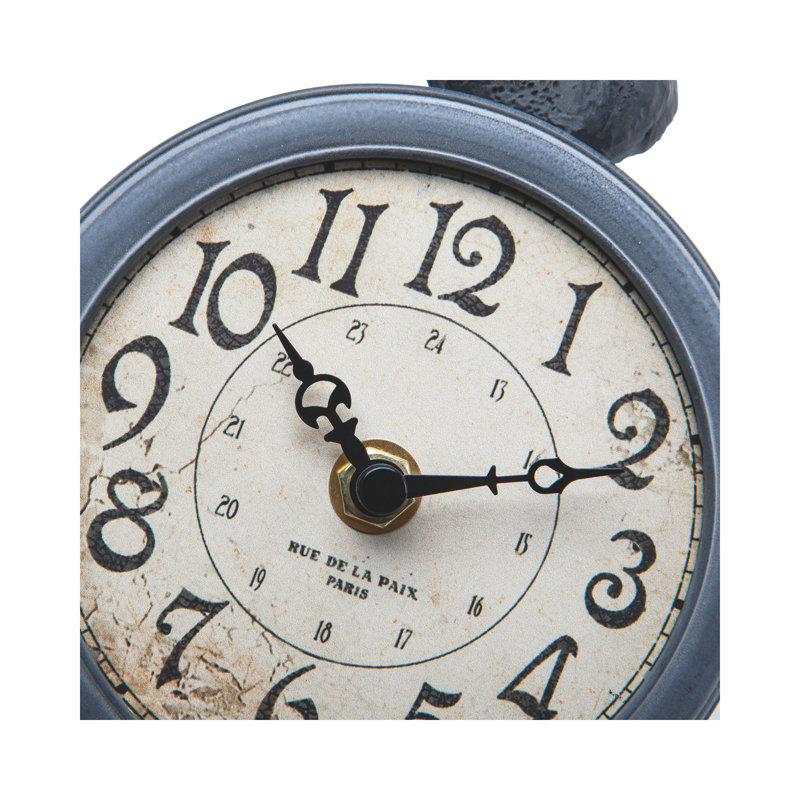 Horloge de table analogique à quartz, Gris ardoise