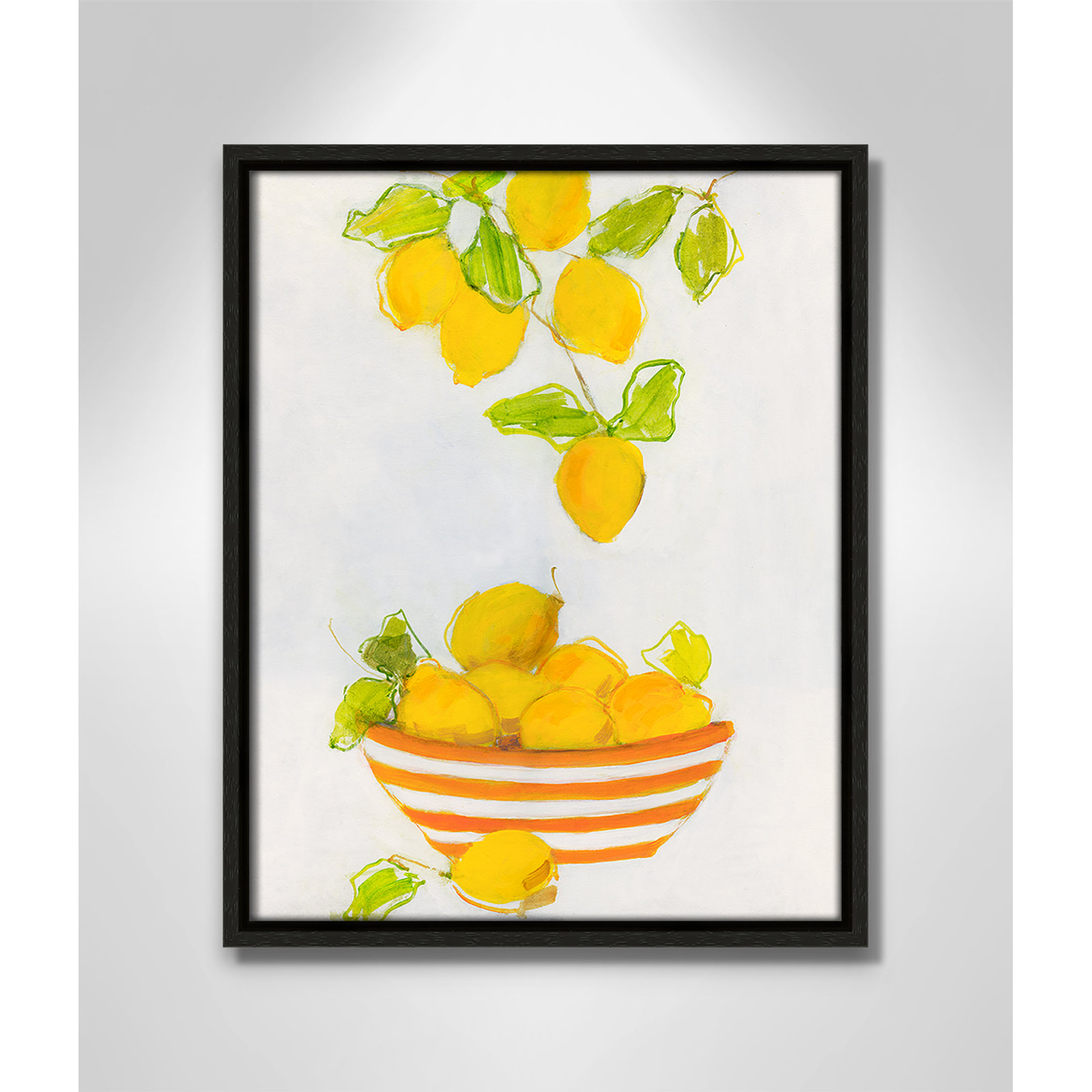 Darcy "Lemonlicious" Painting by Sally Swatland, 15.5" H x 12.5" W x 2" D, Espresso Framed Canvas