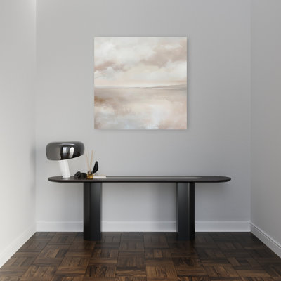 «Oceanscape Sand and Clouds Abstract Contemporary Minimalist Coastal Landscape», art mural