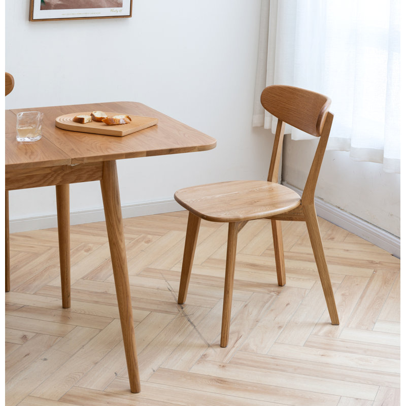 Babbette Solid Wood Side Chair Dining Chair, Oak