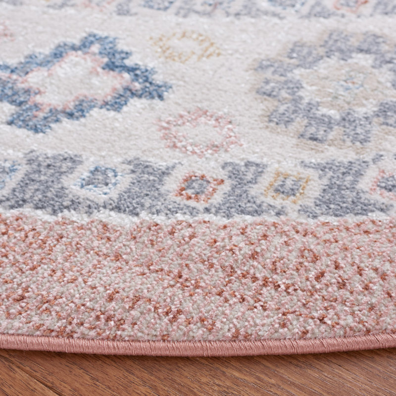 Tapis oriental lavable à la machine Huguenot , Rond 6 pi 7 po