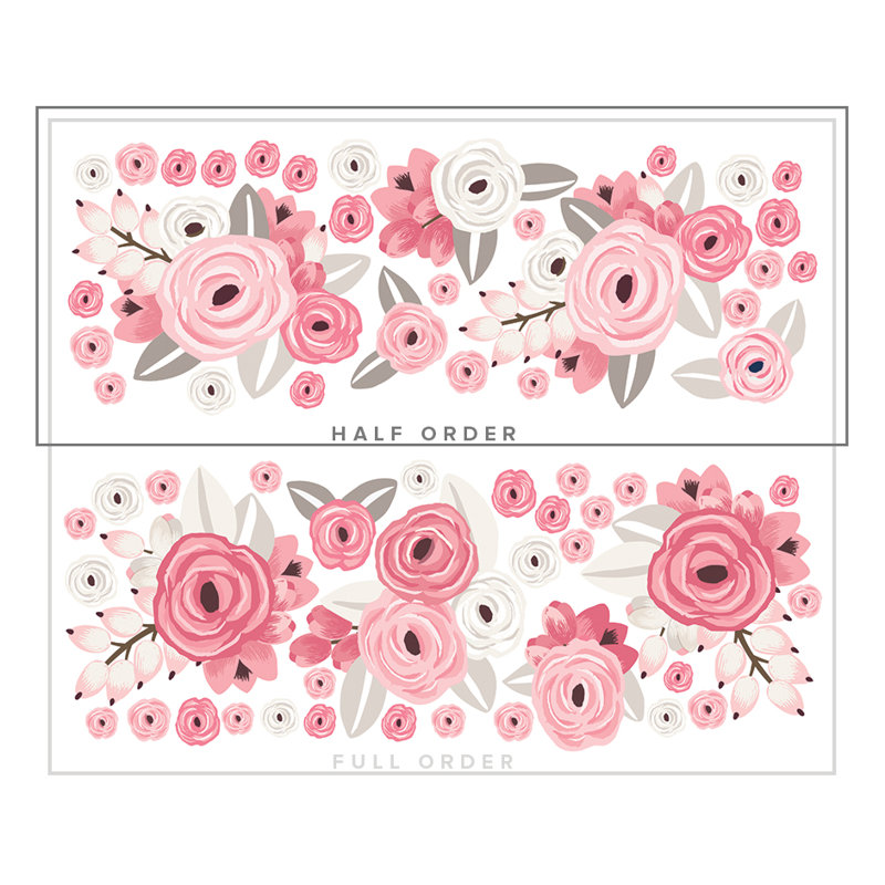 Ensemble d’adhésif décoratif 29 pièces, Rose / blanc