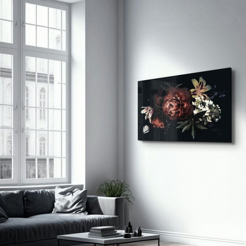 Élégante peinture murale en verre trempé de 13,8 po x 21,7 po | 100% verre trempé, épaisseur: 0,16 pouce | Imprimé UV pour des couleurs éclatantes | Parfait pour la décoration intérieure, le salon et les espaces de bureau