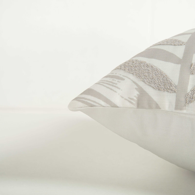  Coussin en polyester brodé haute performance / facile d'entretien, Beige