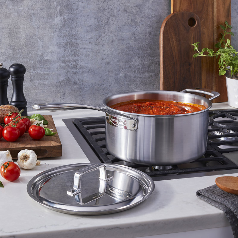 Demeyere Essential 5 5-Ply 4-Qt Stainless Steel Saucepan with Lid