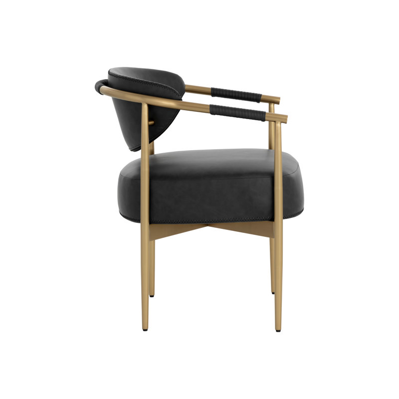Fedoro Upholstered Arm Chair, Black