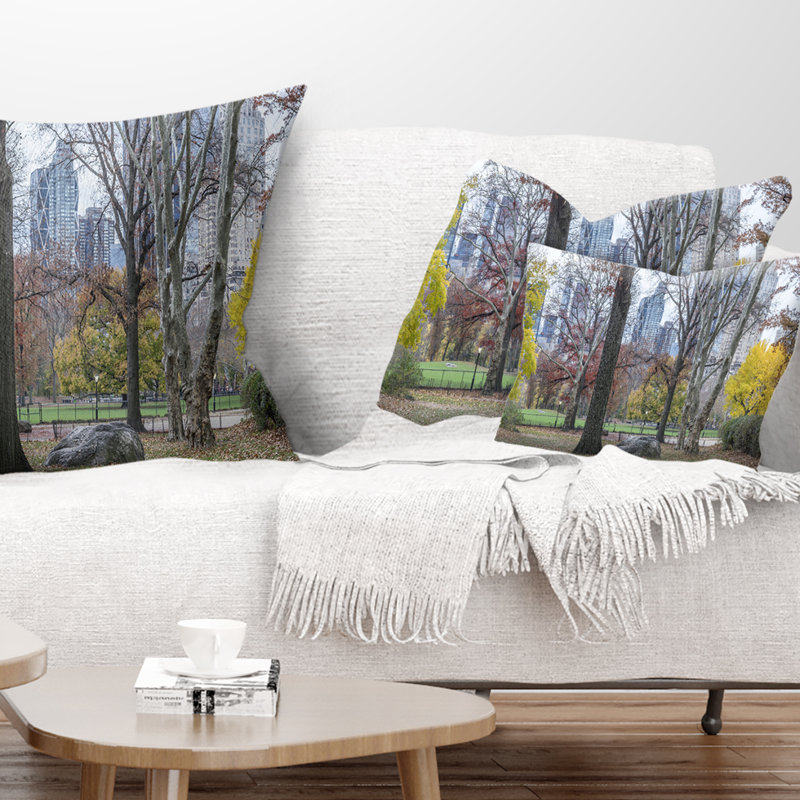 Coussin d'automne Landscape Central Park New York City, Rectangle, 12 po x 20 po