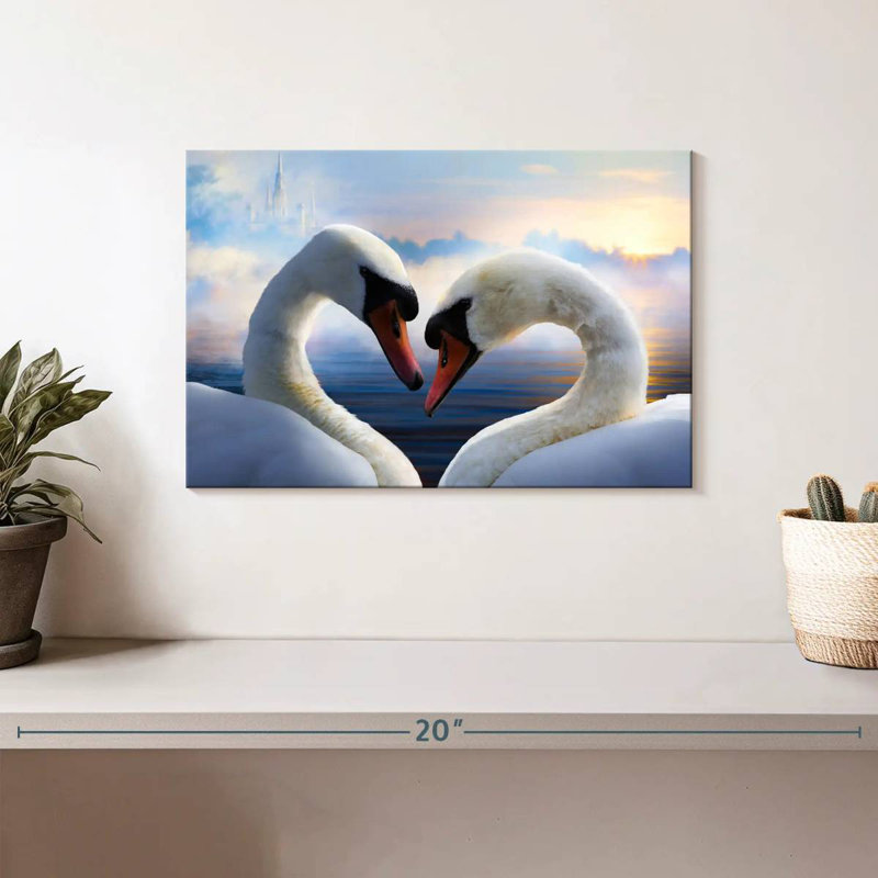 Brampt Swan Romance, 8" H x 12" W