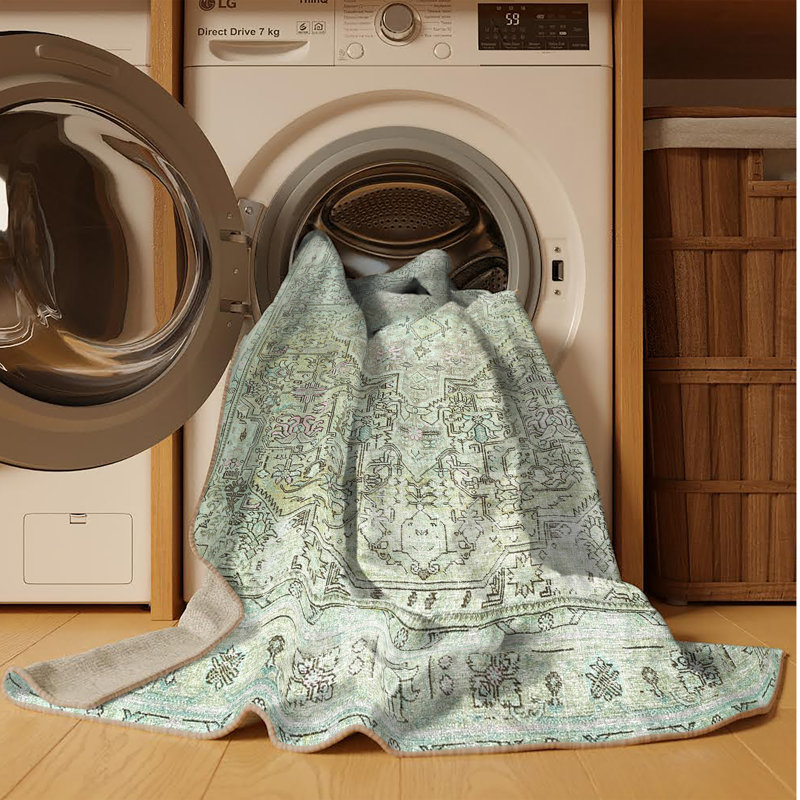 Tapis 100% traditionnel lavable à la machine 3384, Rectangle 4 pi x 6 pi