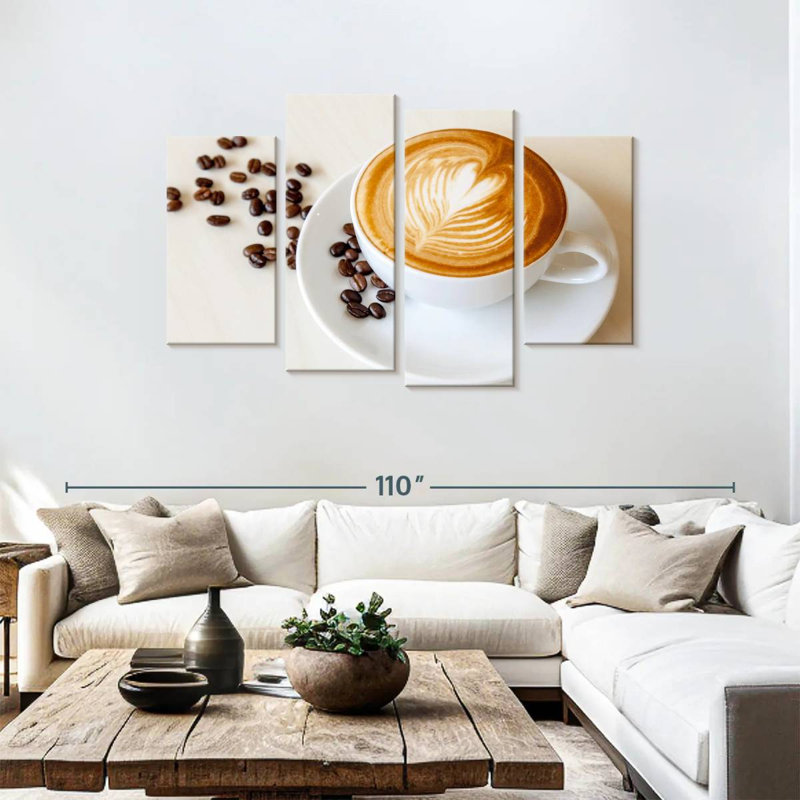 Cœur de Yarlin sur un café, H 48 po x l 75 po