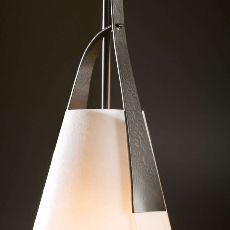 Mobius Tall Pendant - Spun Frost Shade, Dark Smoke