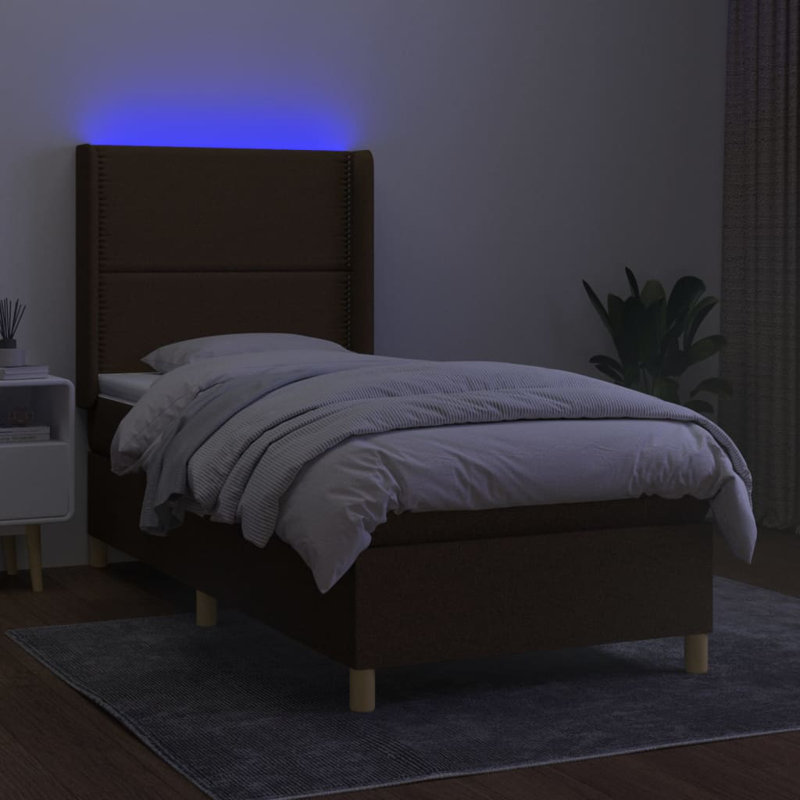Anahira Solid Wood Bed with Mattress, Single (3'), Dark Brown