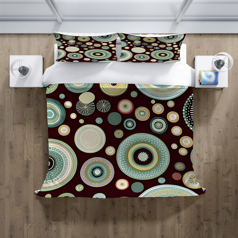 Polyester Abstract Duvet Cover, King Duvet Cover + 2 King Shams