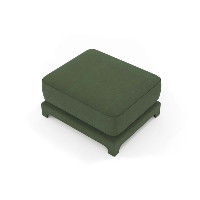 Repose-pieds rembourré en chenille Soft Elegent avec siège confortable et rangement polyvalent, Green
