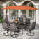 Alyah 6 - Person Metal Patio Dining Set with Rectangular Table