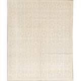 Cotton Geometric Area Rug in Beige
