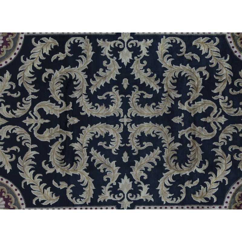 Tapis noir et rouge de haute qualité noué à la main, Rectangle 11'1 x 15'3"