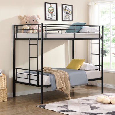 Metal Bunk Bed Black