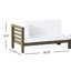 Banc de coin gauche Oana et table basse, blanc