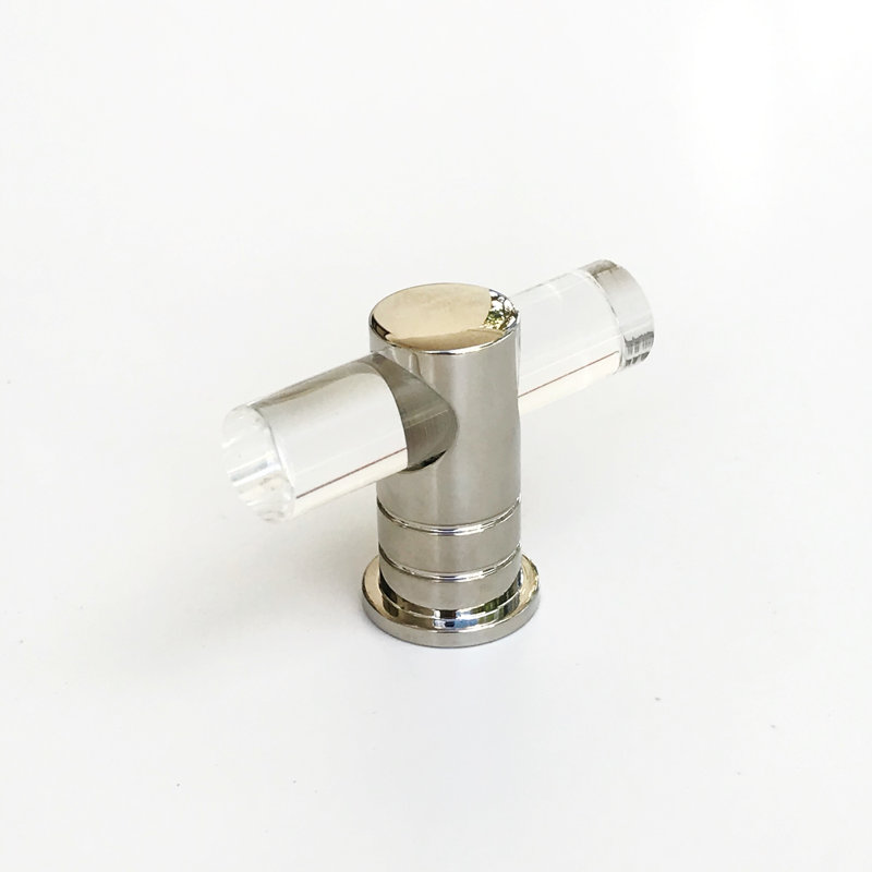 Luz 2" Length Bar Knob, Polished Nickel