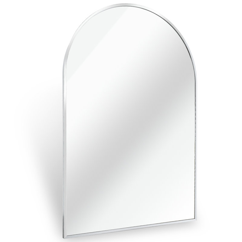Arched Silver 20X30 Inch Wall Mirror For Bathroom Elegance, 4Mm Hd Glass, - Rust Frame, Installation Manual Inches, Shatterproof